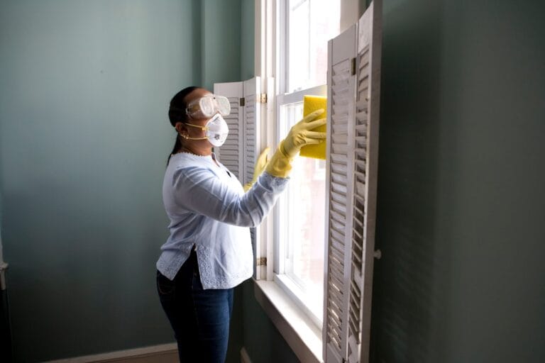 Cleaning supplies for a deep house cleaning in a DFW home